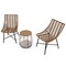3-Piece Light Brown PE Rattan Patio Bistro Set with Pet House Table